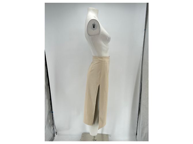 Autre Marque Falda beige de cuero sintético - vista 3
