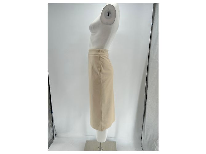 Autre Marque Falda beige de cuero sintético - vista 4