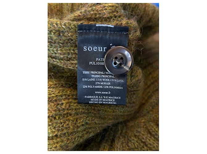 Soeur Wollpullover grün gelb - Ansicht 6