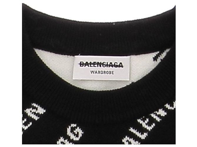 Balenciaga Schwarzer Logo Pullover aus Baumwolle M - Ansicht 5