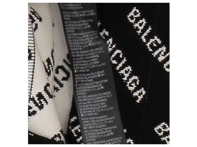 Balenciaga Schwarzer Logo Pullover aus Baumwolle M - Ansicht 6