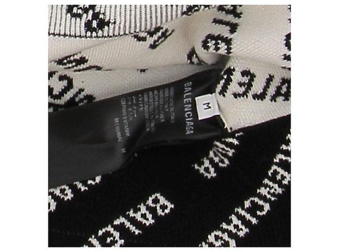 Balenciaga Schwarzer Logo Pullover aus Baumwolle M - Ansicht 7