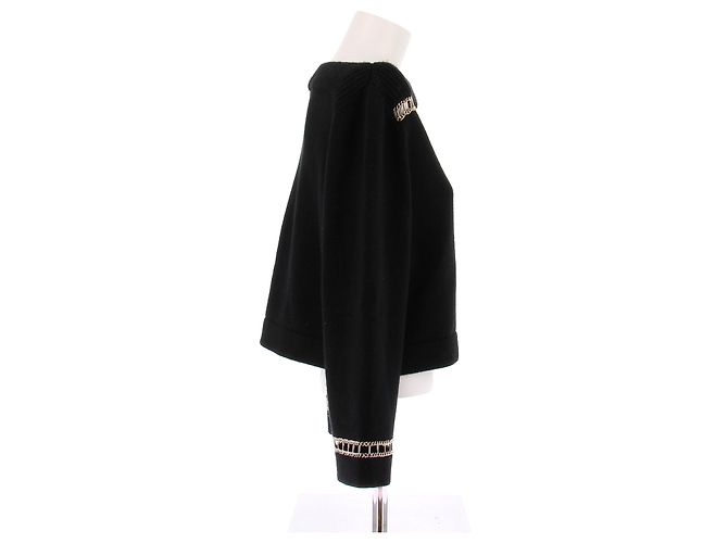 Chanel Suéter negro de cachemira con joyas - vista 3