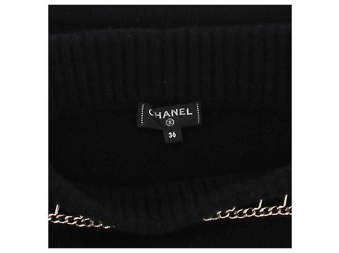 Chanel Suéter negro de cachemira con joyas - vista 5