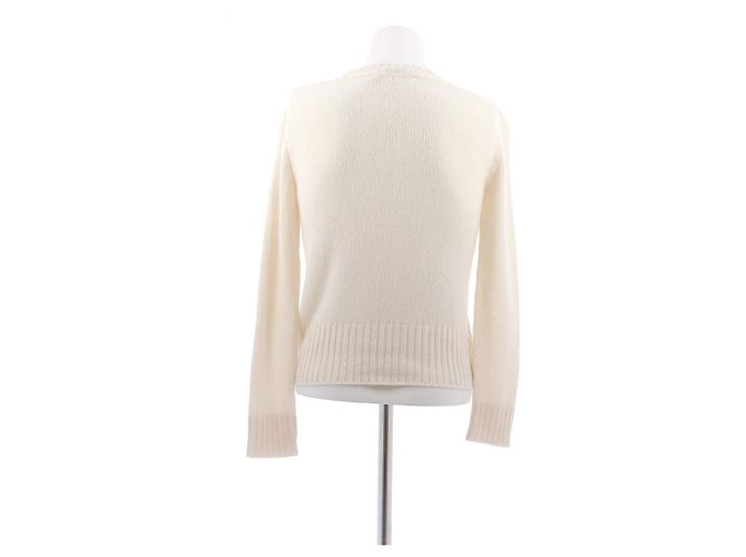 Christian Dior Cremefarbener Pullover mit Herzmotiv aus Kaschmir Beige - Ansicht 2