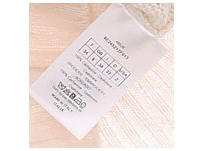 Christian Dior Cremefarbener Pullover mit Herzmotiv aus Kaschmir Beige - Ansicht 6