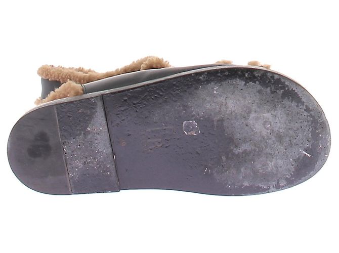 Autre Marque Sandali in pelle nera foderati in marrone Nero - vista 7