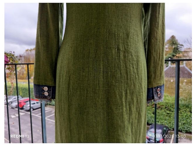 Cappotto Dolce & Gabbana in lino e cotone blu e verde - vista 12