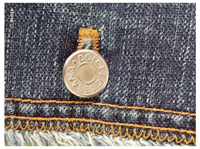 Cappotto Dolce & Gabbana in lino e cotone blu e verde - vista 15