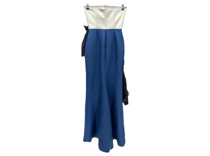 Paule Ka Abito lungo bianco, blu navy e nero - vista 2
