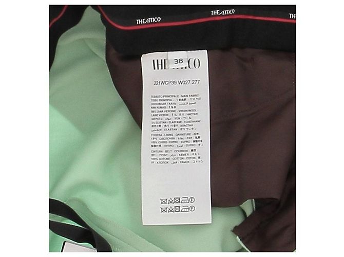 Attico Calça slim de lã Verde - vista 6