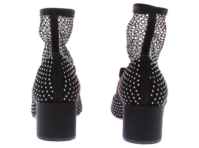 Chanel Botines de tacón de malla Negro - vista 5