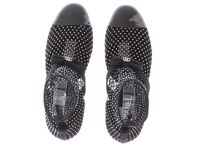 Chanel Botines de tacón de malla Negro - vista 7