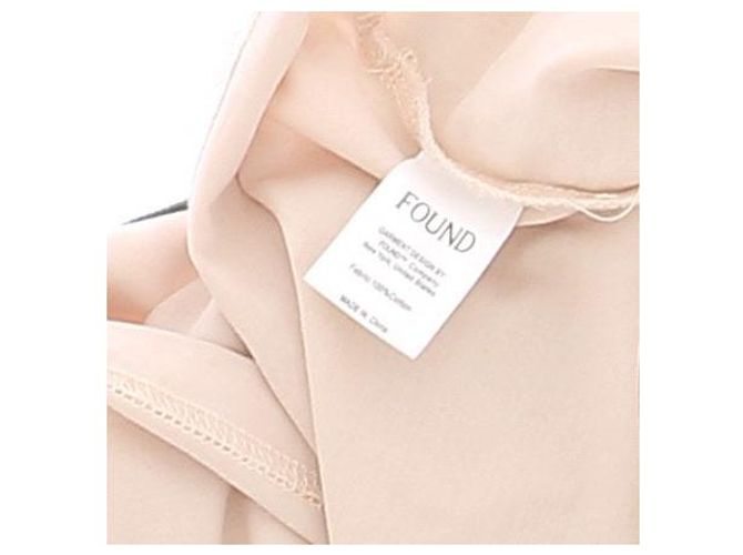 Autre Marque Camiseta crema con estampado de flores y cuello verde Beige - vista 6
