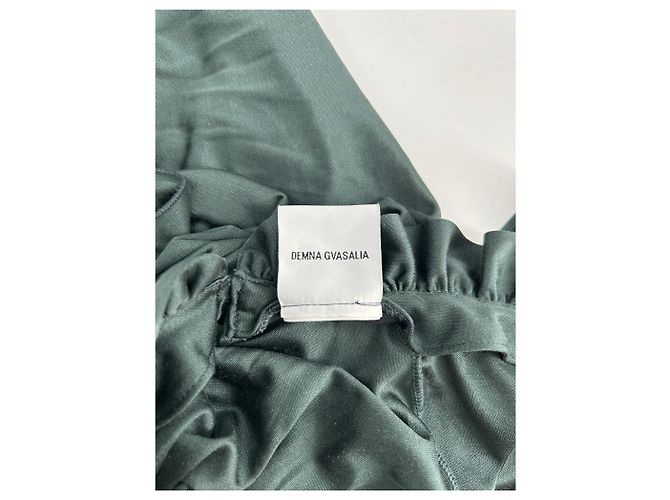 Autre Marque DEMNA GVASALIA Ärmelloses Seidenmaxikleid Khaki - Ansicht 5