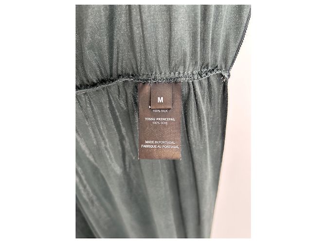 Autre Marque DEMNA GVASALIA Ärmelloses Seidenmaxikleid Khaki - Ansicht 6