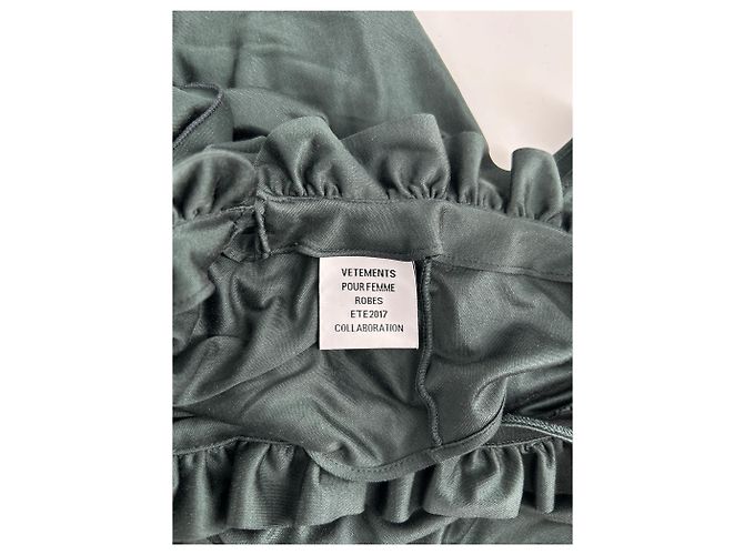 Autre Marque DEMNA GVASALIA Ärmelloses Seidenmaxikleid Khaki - Ansicht 7