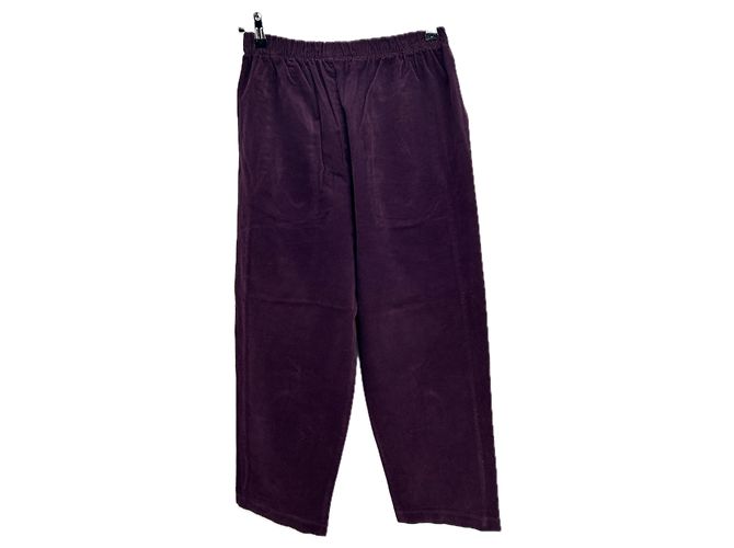 Autre Marque Pantalones JOHANNA PARIS efecto terciopelo morado M Púrpura - vista 2