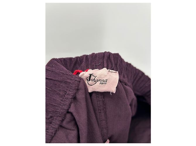 Autre Marque Pantalones JOHANNA PARIS efecto terciopelo morado M Púrpura - vista 3