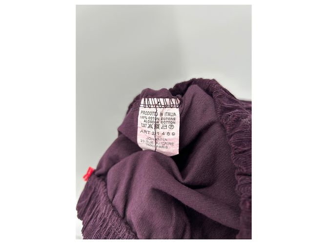 Autre Marque Pantalones JOHANNA PARIS efecto terciopelo morado M Púrpura - vista 4