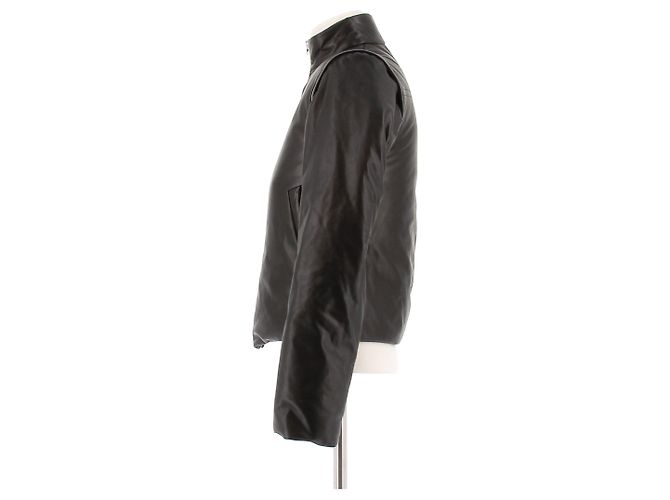 Louis Vuitton Schwarze Lederjacke mit abnehmbaren Ärmeln - Ansicht 4