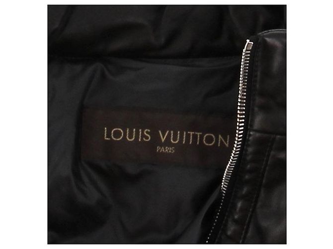Louis Vuitton Schwarze Lederjacke mit abnehmbaren Ärmeln - Ansicht 6