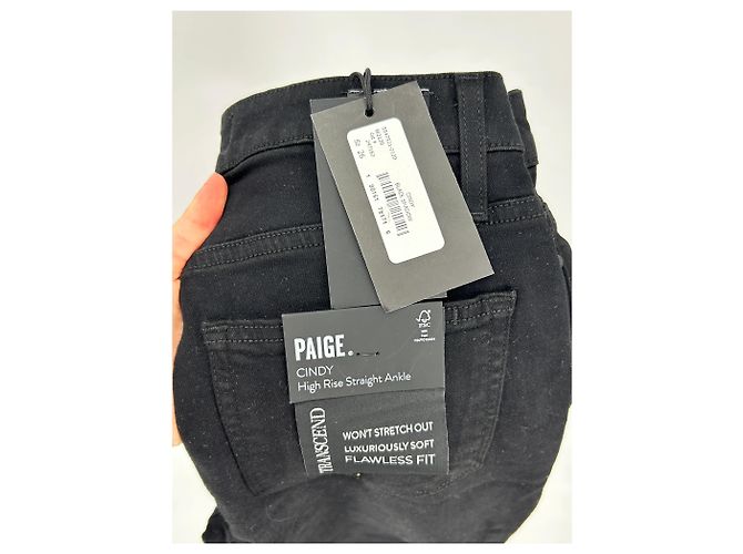 Paige Jeans Jeans Paige neri in cotone taglia 26 Nero - vista 3