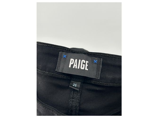 Paige Jeans Jeans Paige neri in cotone taglia 26 Nero - vista 4