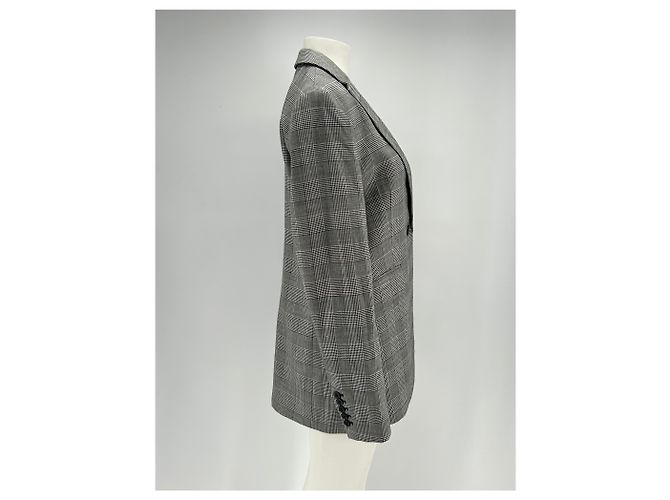 Michael Kors Grey Check Wool Blazer - view 3