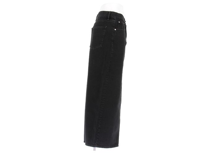 Frame Denim Falda larga de mezclilla negra Frame de algodón Talla 26 Negro - vista 3