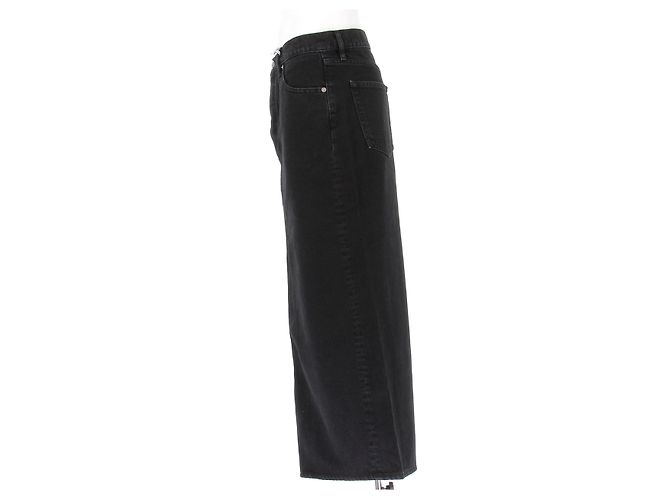 Frame Denim Falda larga de mezclilla negra Frame de algodón Talla 26 Negro - vista 4