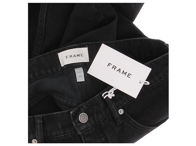 Frame Denim Falda larga de mezclilla negra Frame de algodón Talla 26 Negro - vista 5