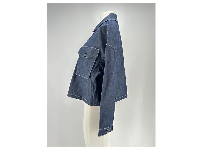 Giacca in denim grezzo blu Philippe Model Taglia 42 - vista 4