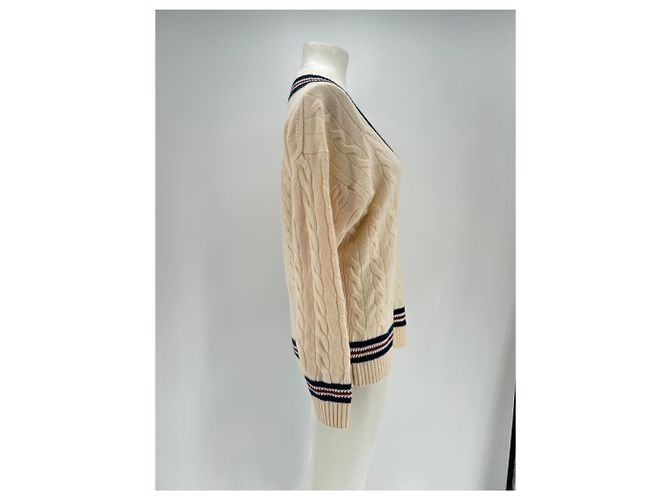 Suéter J.Crew de cashmere bege com decote em V XS - vista 3