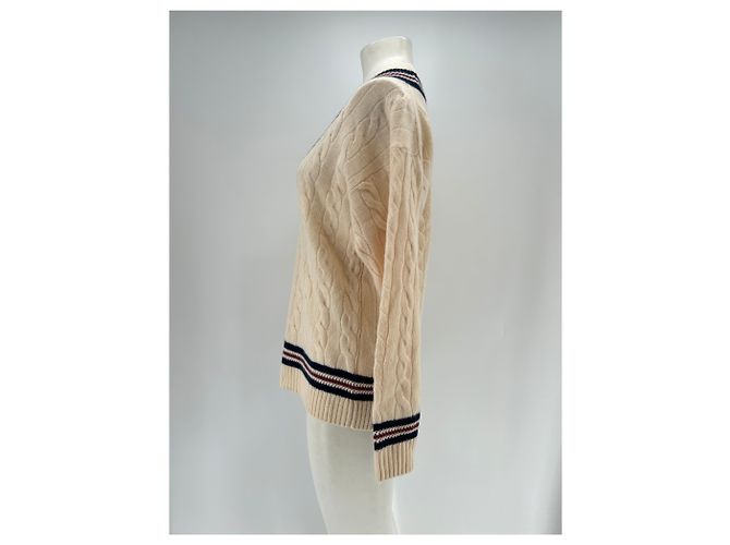 Suéter J.Crew de cashmere bege com decote em V XS - vista 4