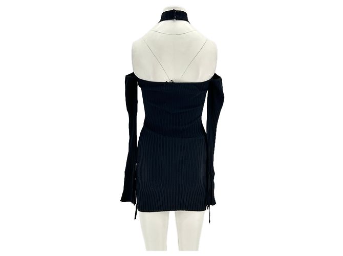 Autre Marque Vestido corto negro con hombros descubiertos ANDREA DAMO - vista 2