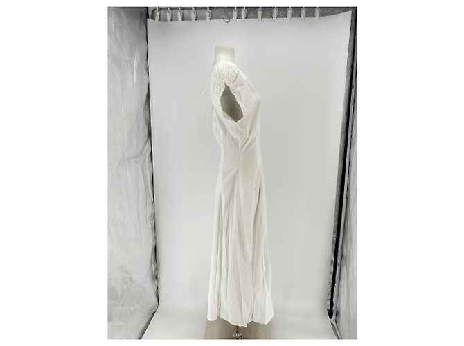 Autre Marque Vestido largo blanco de algodón con escote en V FREDRIC - vista 3