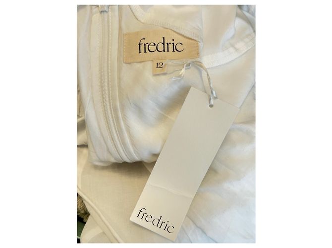 Autre Marque Vestido largo blanco de algodón con escote en V FREDRIC - vista 5