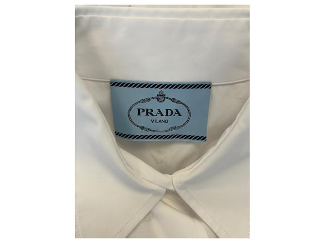 Vestido camisa Prada blanco de algodón - vista 5