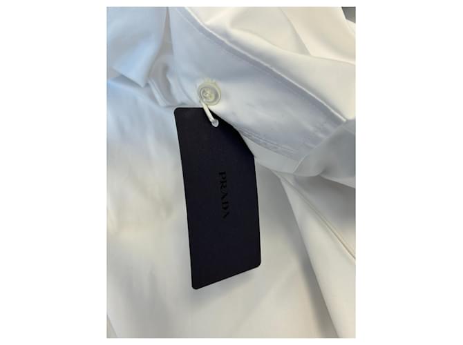Vestido camisa Prada blanco de algodón - vista 6