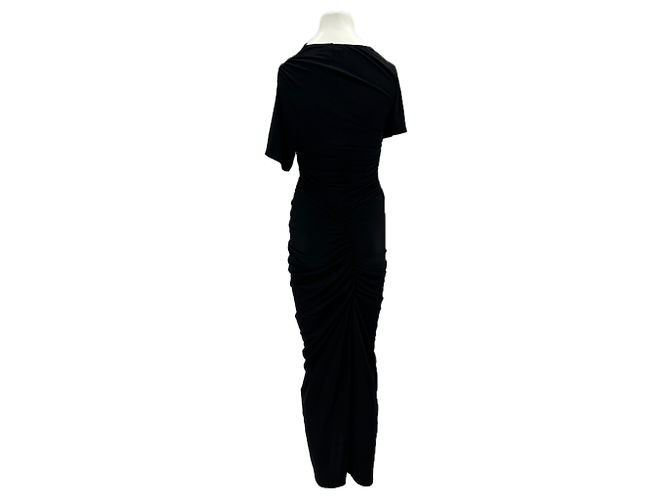 Autre Marque Vestido negro asimétrico - vista 2