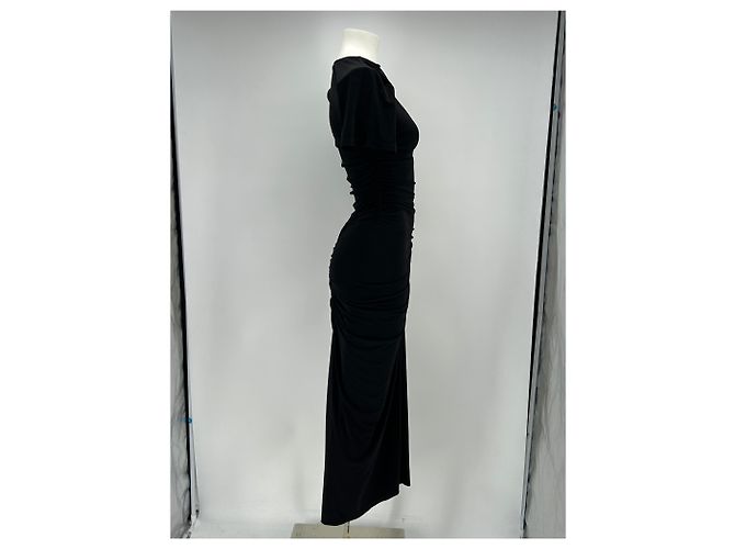 Autre Marque Vestido negro asimétrico - vista 3