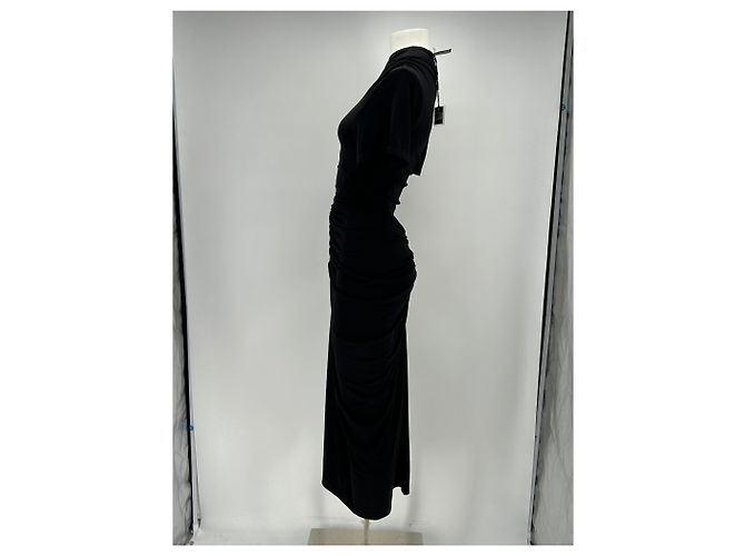 Autre Marque Vestido negro asimétrico - vista 4