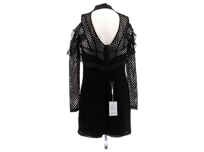 Self Portrait Schwarzes Kleid mit Spitze und langen Ärmeln - Ansicht 2