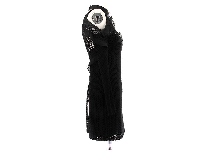 Self Portrait Schwarzes Kleid mit Spitze und langen Ärmeln - Ansicht 3
