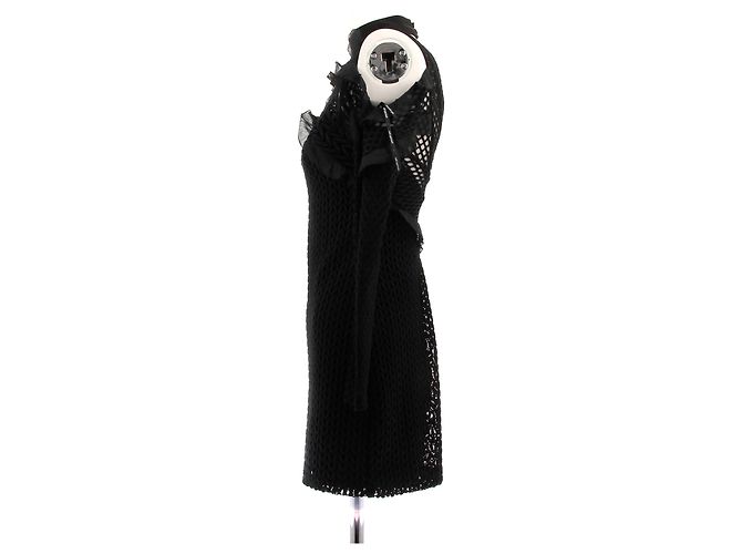 Self Portrait Schwarzes Kleid mit Spitze und langen Ärmeln - Ansicht 4
