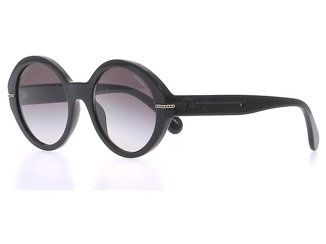 Chanel Gafas de sol redondas negras Negro - vista 2