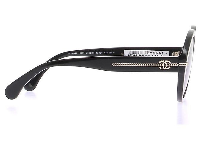 Chanel Gafas de sol redondas negras Negro - vista 4