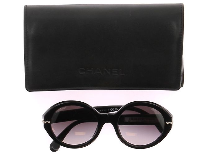 Chanel Gafas de sol redondas negras Negro - vista 7