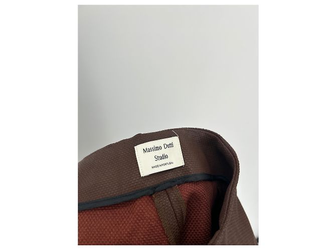 Pantalones marrones Massimo Dutti Castaño - vista 3